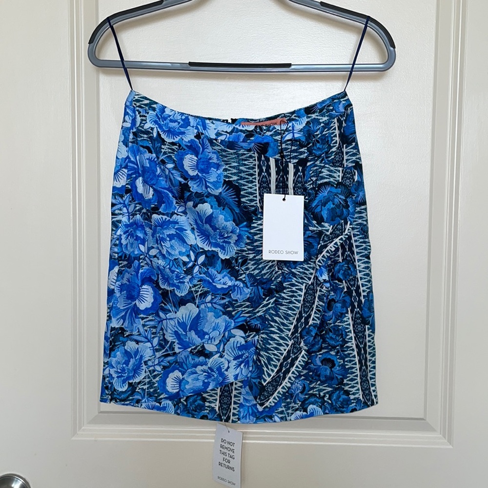 BNWT ‘Rodeo Show’ Blue Floral Skirt RRP $179.95